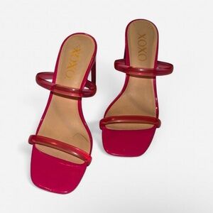 XOXO Bold Pink Strappy Heels